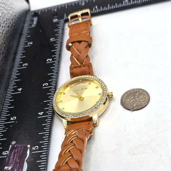 Jessica Carlyle Women Watch Quartz & Charm Bracelet Set Braided Leather Like - Picture 8 of 12